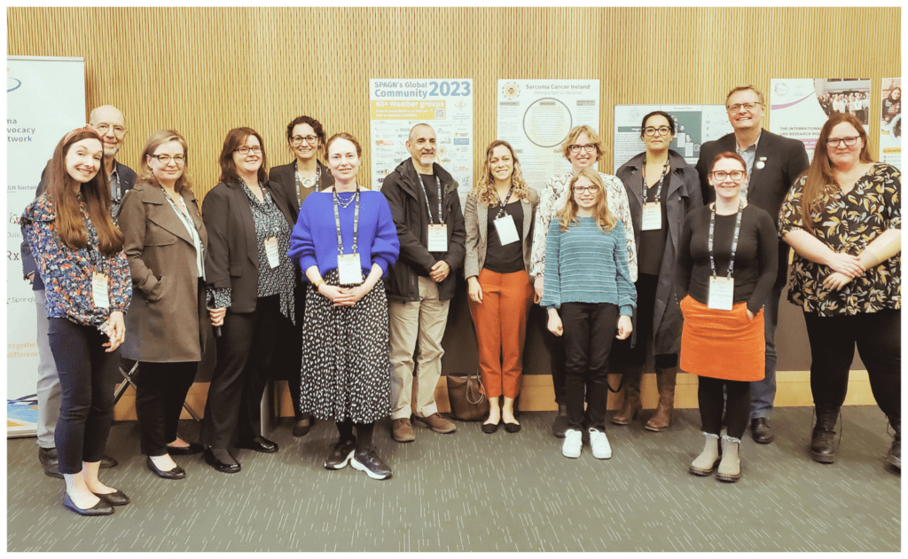 ALT TEXT: A photo of SPAGN members who participated in the Bone Sarcoma Alliance meeting at CTOS in Dublin. 